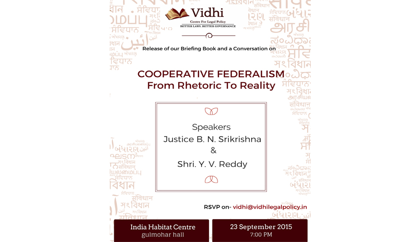 Conversation on Cooperative Federalism: From Rhetoric to Reality