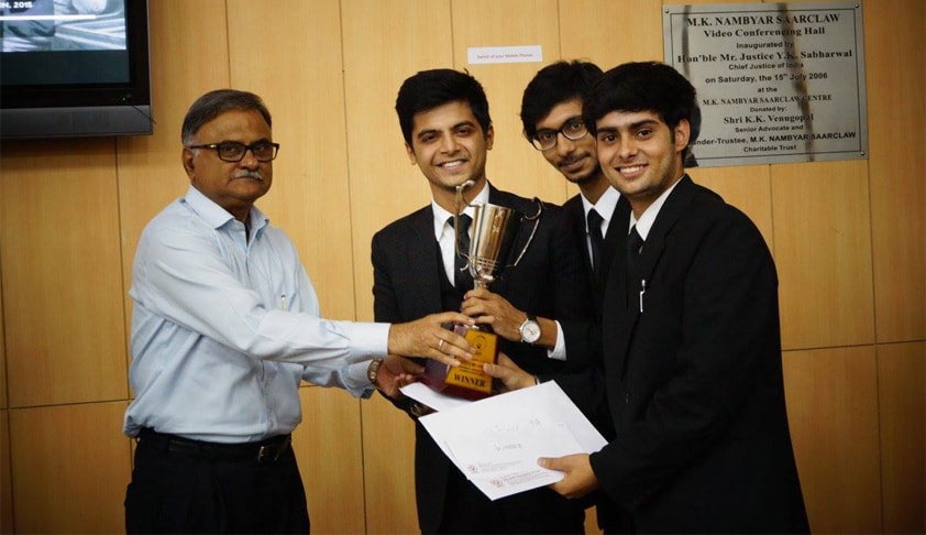 Institute of Law, Nirma University wins the NALSAR Justice Bodh Raj Sawhny Memorial Moot Court Competition, 2015
