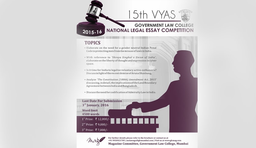 15th Vyas Government Law College National Legal Essay Competition