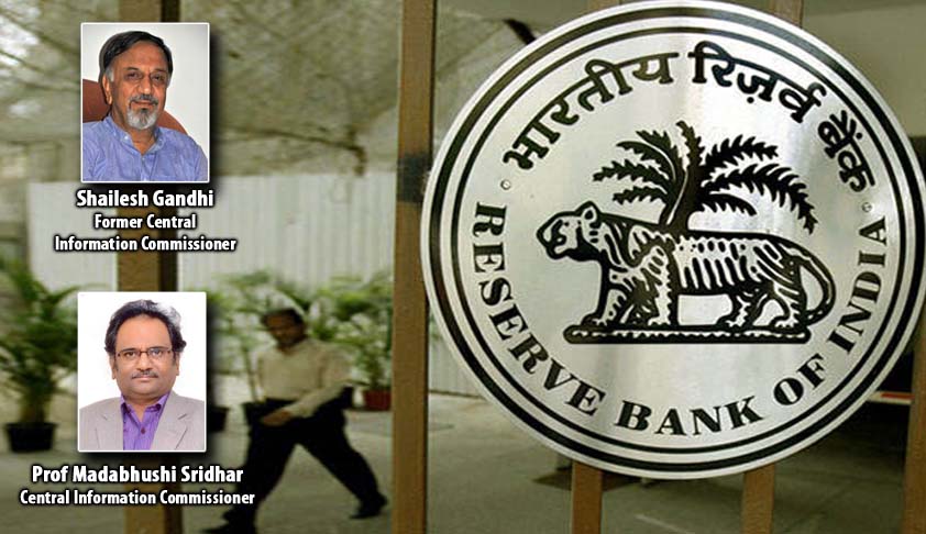 RBI’s Duty to Comply with RTI; Ten orders of Shailesh Gandhi upheld by SC