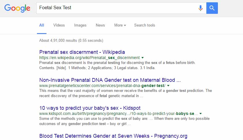 SC Directs Microsoft, Google And Yahoo To Drop Foetal Sex Test Advertisements Immediately [Read Order]