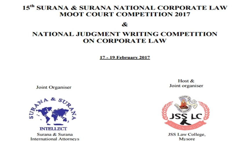 15th Surana & Surana National Corporate Law Moot & Judgment Writing Competition 2017