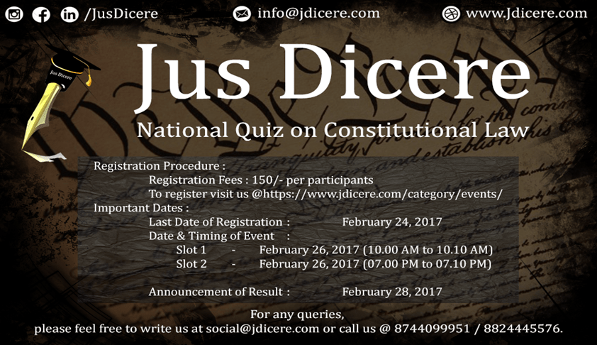 Jus Dicere’s National Quiz on Constitutional Law