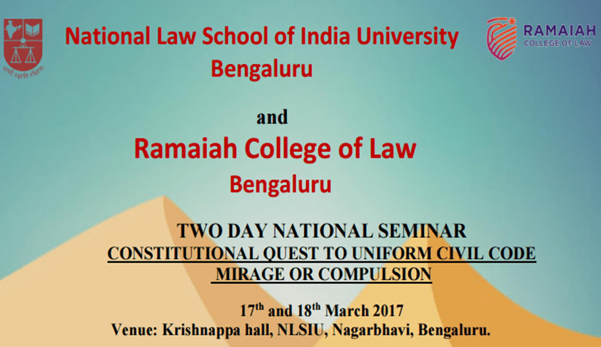 Two Day National Seminar on Constitutional Quest to Uniform Civil Code Mirage Or Compulsion And Drafting Competition