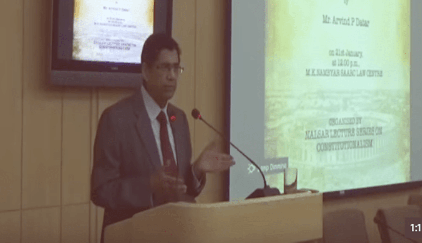 Talk by Mr. Arvind P Datar on ‘The Constitution, Federalism and GST’ at NALSAR University of Law