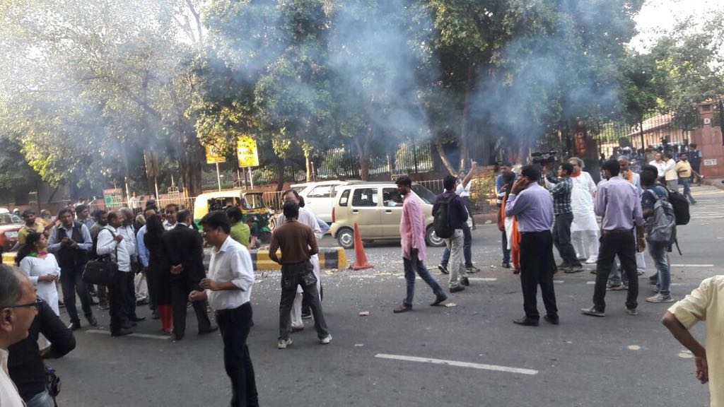 Ban On Crackers: Protesters Burst Crackers Outside Supreme Court Premises