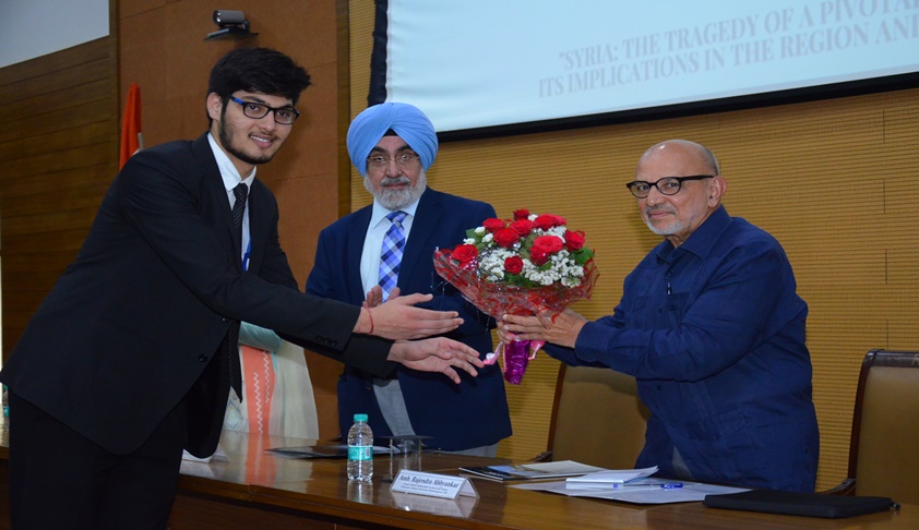 Rajendra Madhukar Delivers Special Lecture On Syrian Crisis At RGNUL