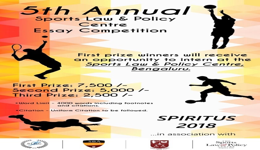 Spiritus-SLPC-NLSIU Annual Sports Law Essay Competition 2018: Submit by Nov 22