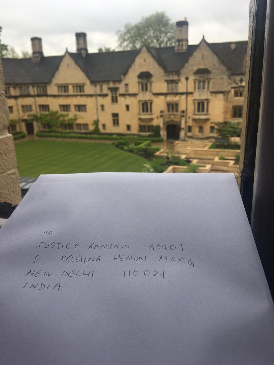 A student from Oxford sending the copy