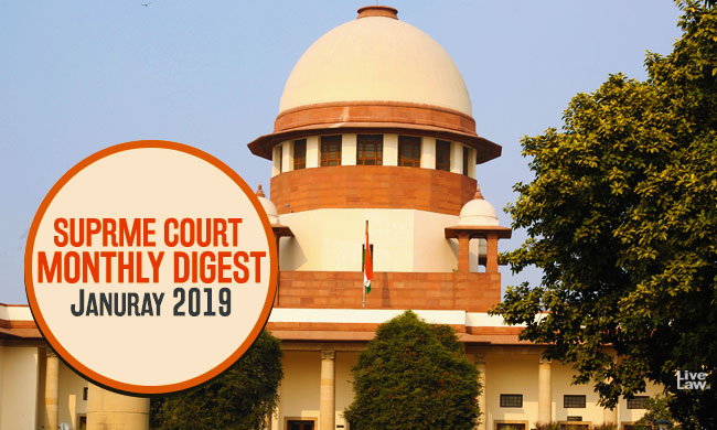Supreme Court Monthly Digest-January 2019