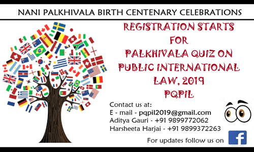 Palkhivala Quiz On Public International Law [9th-10th Nov; New Delhi]