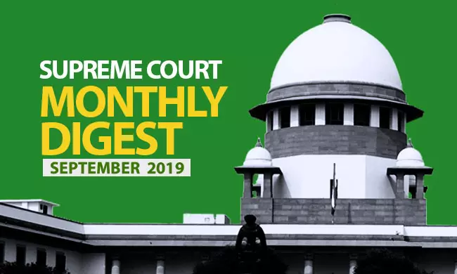 Supreme Court Monthly Digest- September 2019