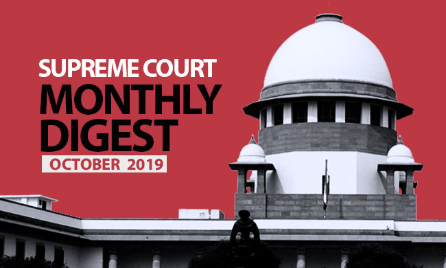 Supreme Court Monthly Digest- October 2019