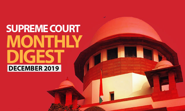 Supreme Court Monthly Digest- December 2019