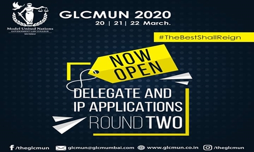 Applications Invited For Round 2 Of Delegate And IP Applications Of GLCMUN20