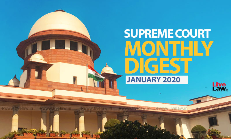 Supreme Court Monthly Digest [January 2020]