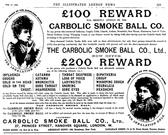 Carlill V Carbolic Smoke Ball Co A Landmark Decision Which Came Amid Carlill V Carbolic Smoke Ball Co A Landmark Decision Which Came Amid
