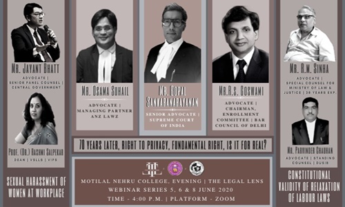 3rd Motilal Nehru College & Legal Lens Webinar: Right To Privacy [8th June]