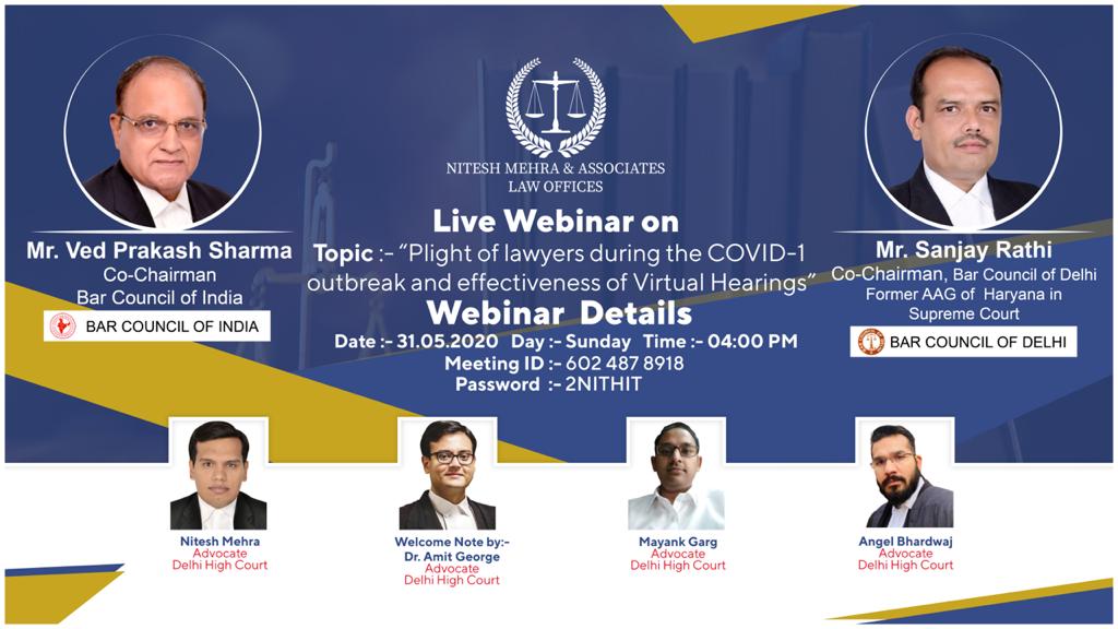 Webinar: Plight Of Lawyers During Covid-19 [31st May]