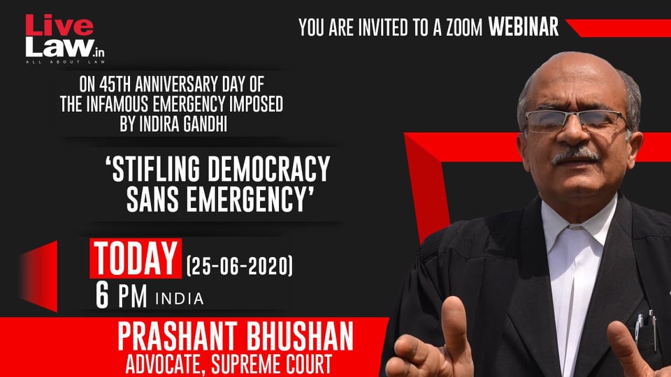 [VIDEO] Talk On  Stifling Democracy Sans Emergency  By Advocate Prashant Bhushan