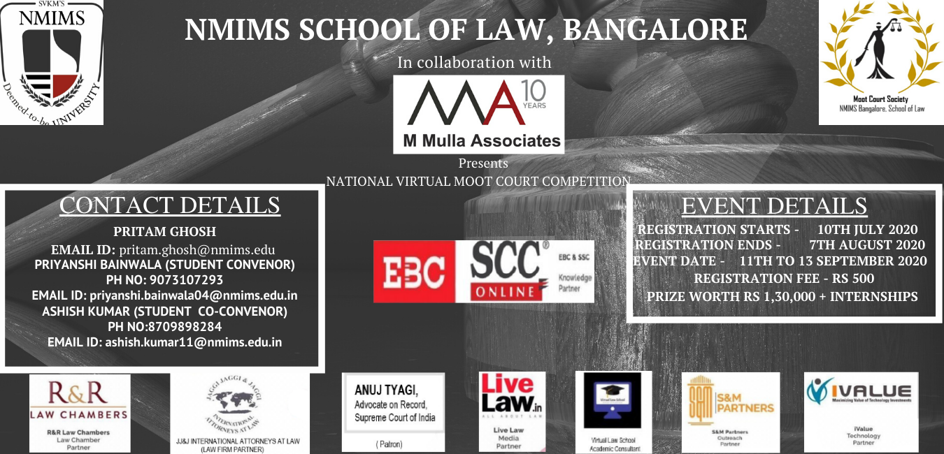 NMIMS National Virtual Moot Court Competition [11th-13th Sept]