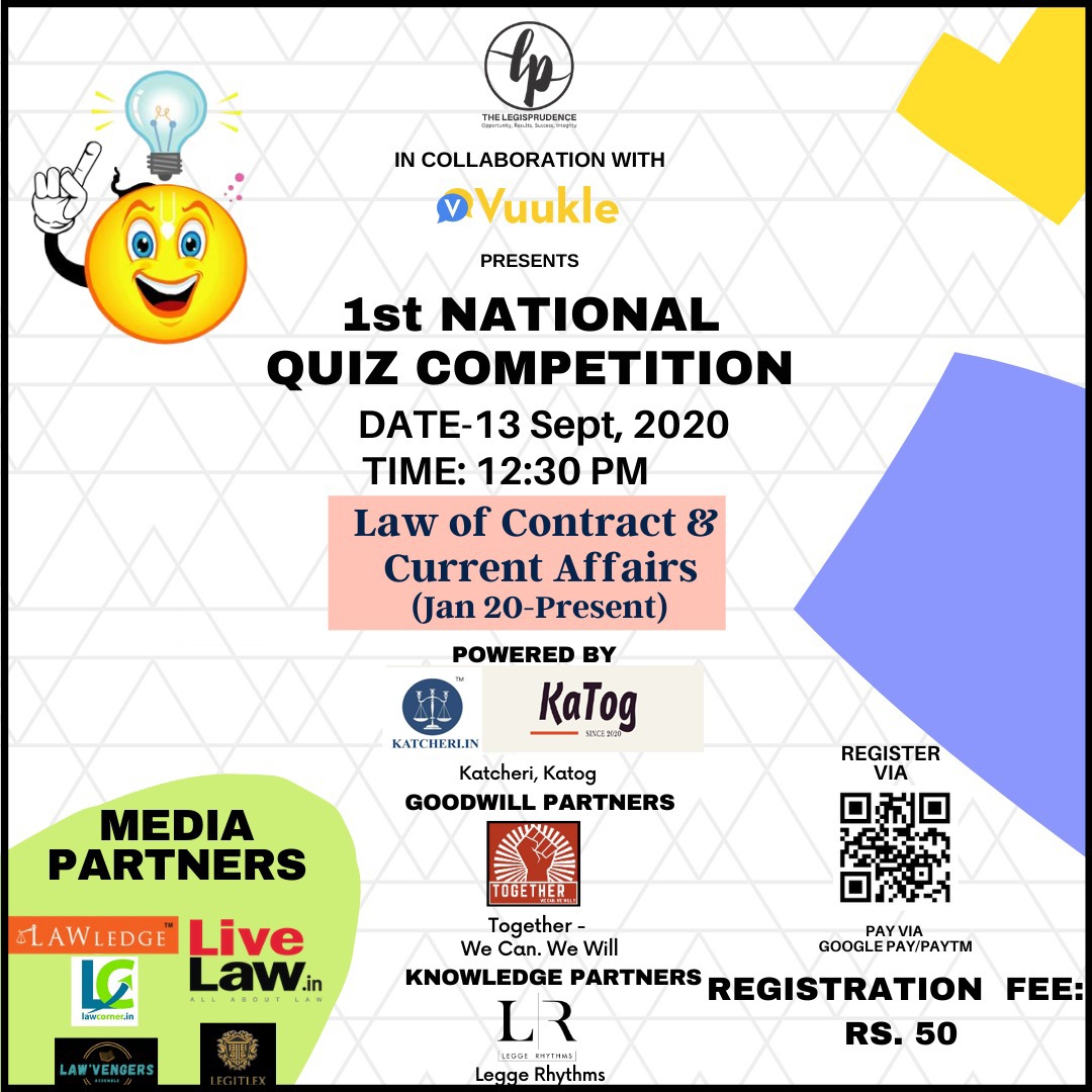 The Legisprudences 1st National Quiz Competition [13th Sept]