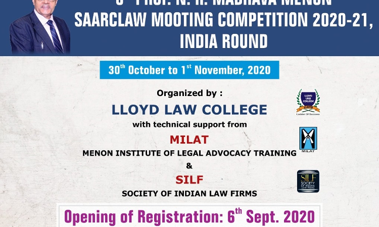 6th Prof. N. R. Madhav Menon SAARCLAW Mooting Competition [India Rounds; 30th Oct-1st Nov]