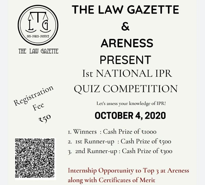 The Law Gazettes 1st IPR Quiz Competition [4th Oct]