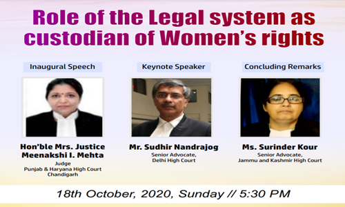 Akhil Bhartiya Adhvikta Parishad Lecture: Legal System As Womens Rights Custodian [18th Oct]