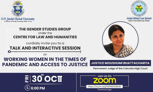 JGLS Interactive Session By HMJ Moushumi Bhattacharya: Women & Access To Justice During Pandemic [30th Oct]