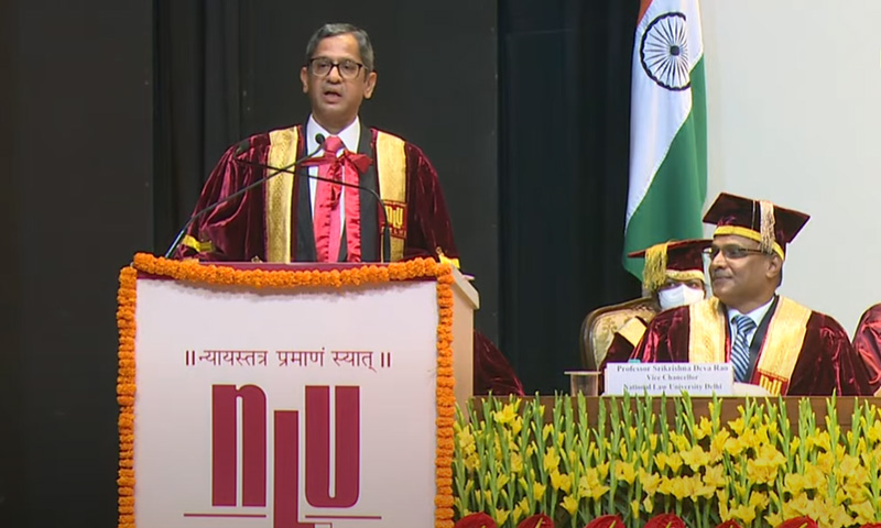 Practicing Advocate Interacts With A Wider-Cross Section Of Society Than A Corporate Lawyer : CJI Ramana Encourages NLU Students To Join Litigation