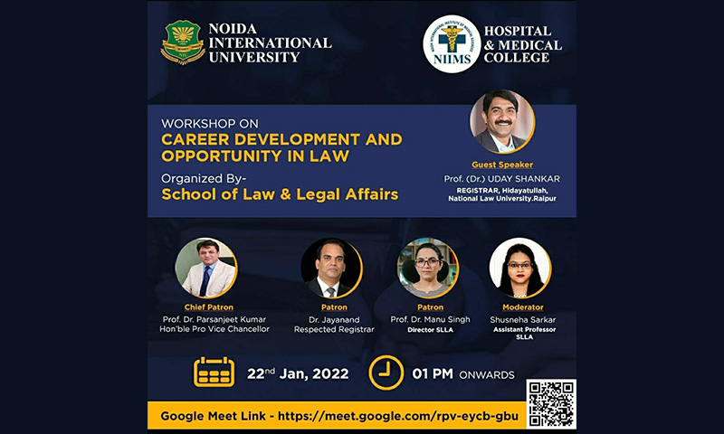 Workshop On Career Development And Opportunity In Law [22nd January,2022]