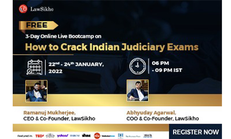 LawSikho: 3-Days Online LIVE Free Bootcamp On  How To Crack Judiciary exams [22-24th January]