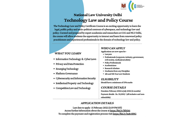 CCG-NLUD: Technology Law and Policy Course