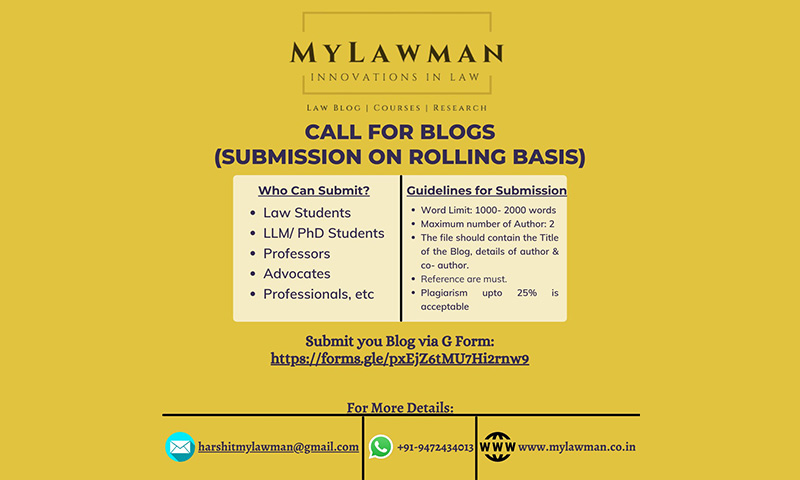 Call for Blog At MyLawman [Submission On Rolling Basis]