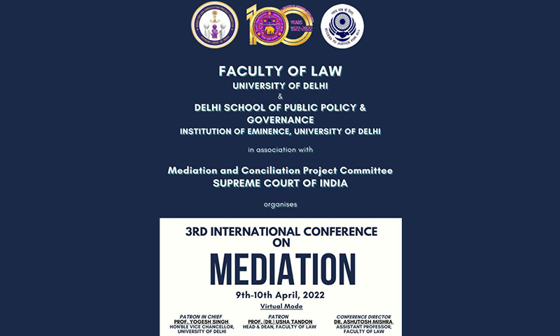 Call For Papers: 3rd International Conference On Mediation [9th - 10th April 202]