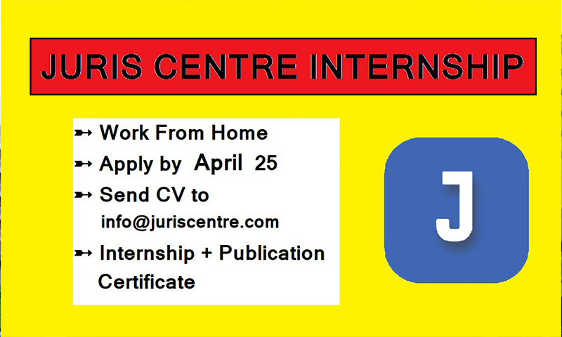 4-Week Online Internship With Juris Centre [Apply By April 25]