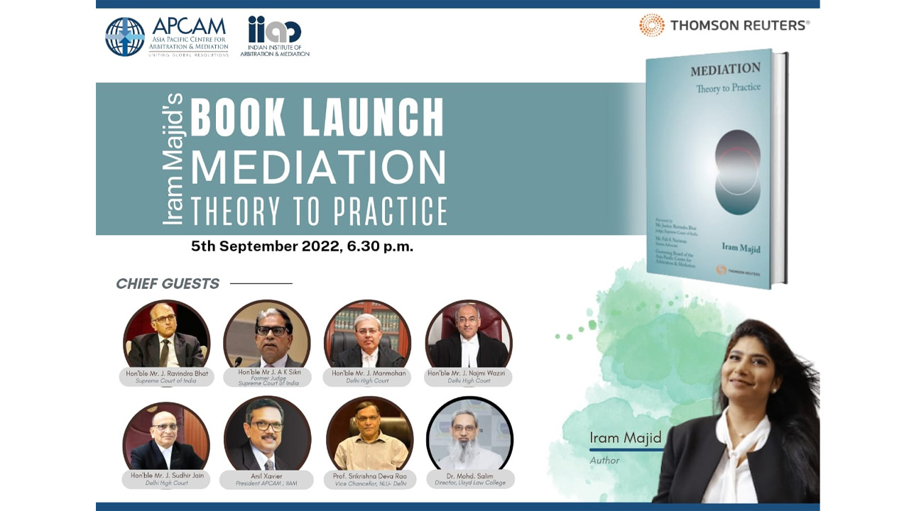 Book Launch, Mediation: Theory to Practice [5th September 2022]