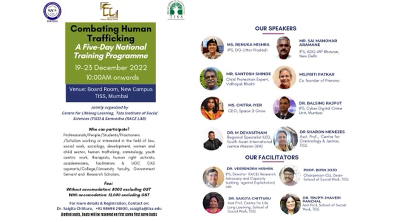Centre For Lifelong Learning, TISS: National Training Programme To Combat Human Trafficking And Modern Slavery
