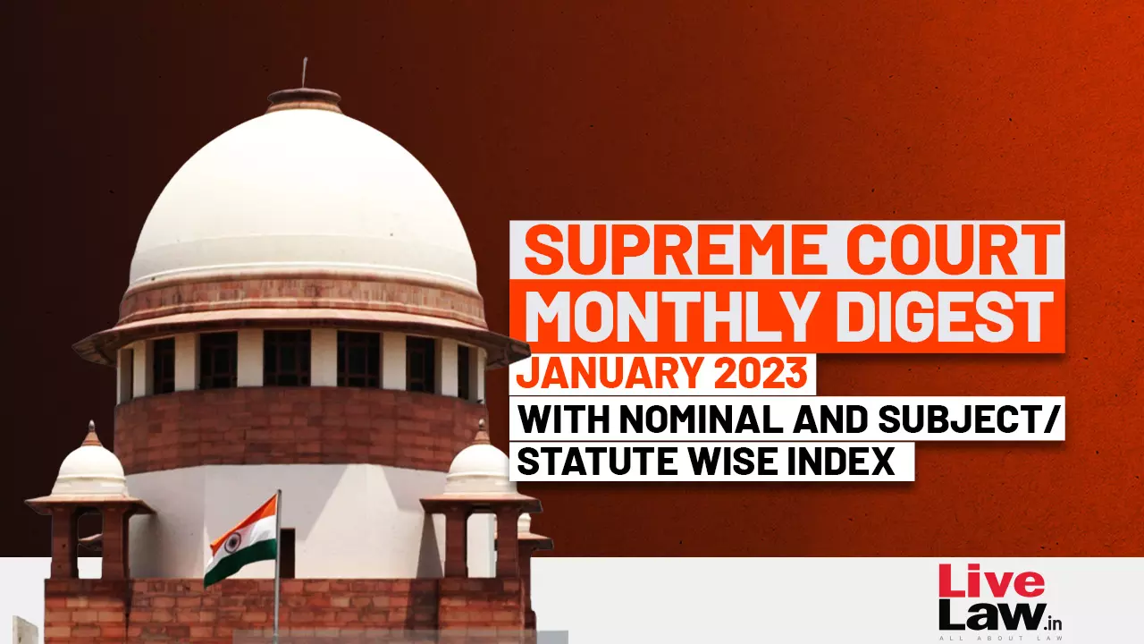 Supreme Court Monthly Digest- January 2023