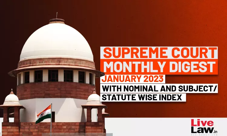 Supreme Court Monthly Digest- January 2023