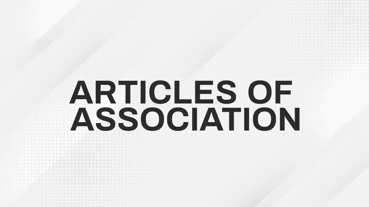 Articles Of Association: The First Principles