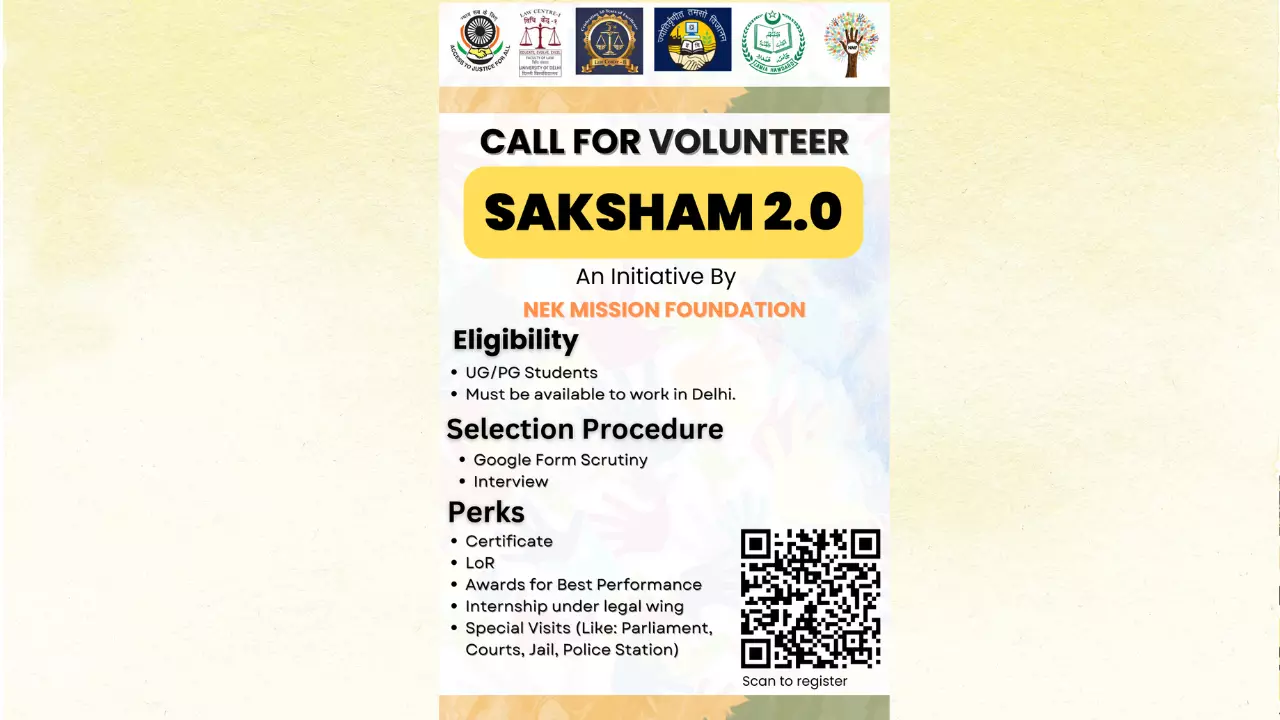 Call For Volunteer: Project Saksham 2.0 By Nek Mission Foundation