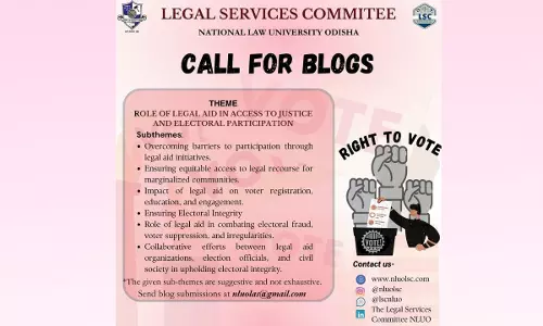 Legal Services Committee National Law University Odishas Call For Blogs On “Role Of Legal Aid In Access To Justice And Electoral Participation”