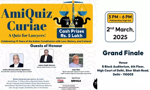 Grand Finale Of AmiQuiz Curiae National Legal Quiz To Be Held In Delhi Tomorrow