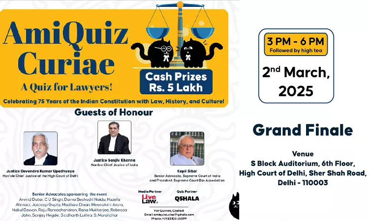 Grand Finale Of AmiQuiz Curiae National Legal Quiz To Be Held In Delhi Tomorrow