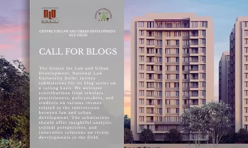 Call For Blog Contributions: Centre For Law And Urban Development, NLU Delhi