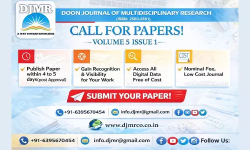 Call For Papers: Doon Journal Of Multidisciplinary Research [Vol 5, Issue 1, E-Issn: 2583-2581, Indexed Journal]: Submit By March, 30