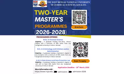 [Advertisement] WBNUJS Invites Applications For Two-Year Masters Programmes For Academic Session 2026–2027