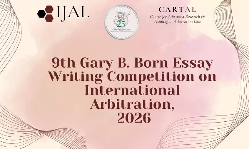 9th Gary B. Born Essay Competition On International Arbitration 2026 By NLU Jodhpur: Submit By April 25